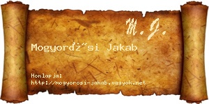 Mogyorósi Jakab névjegykártya